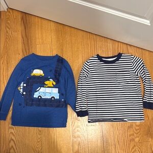 Blue and White Kids Long Sleeve Shirts
